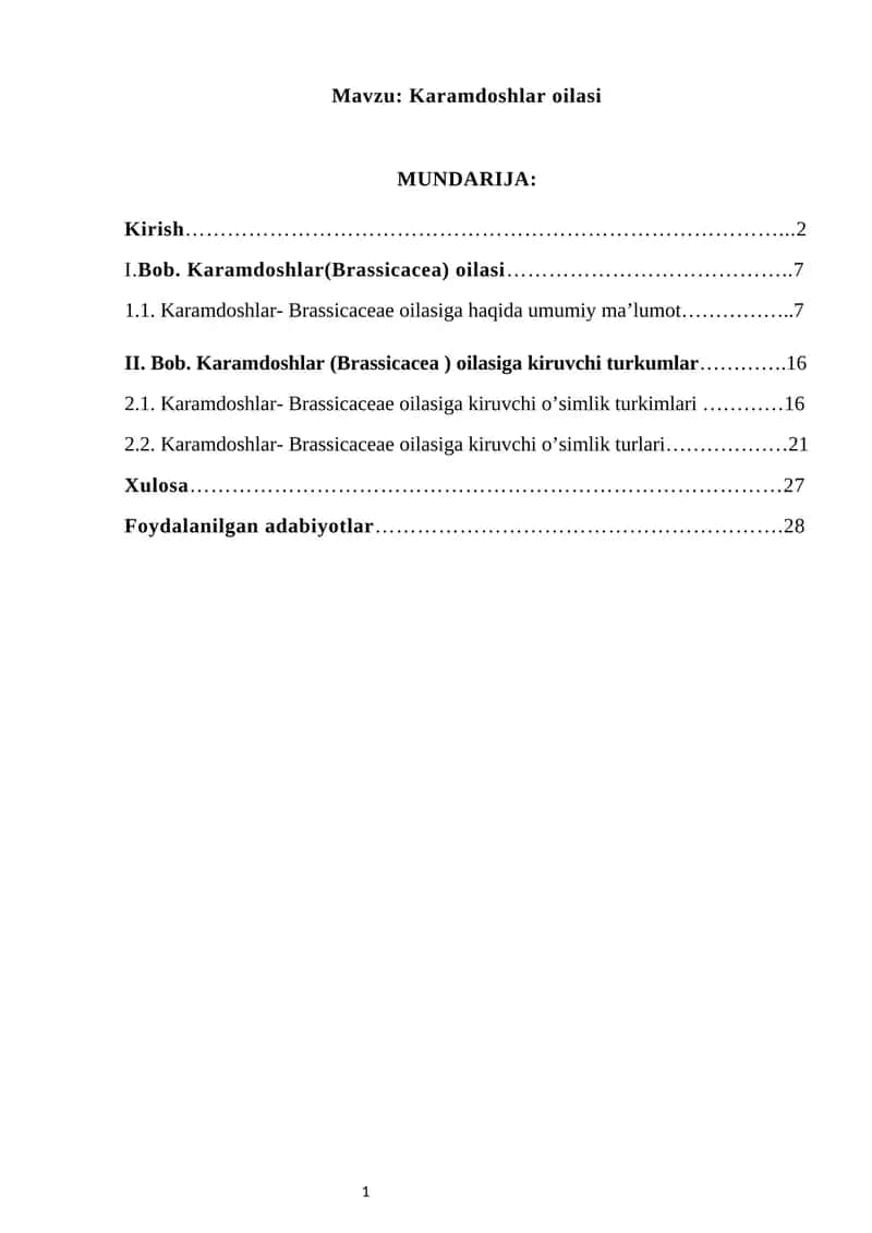 Karamdoshlar oilasi