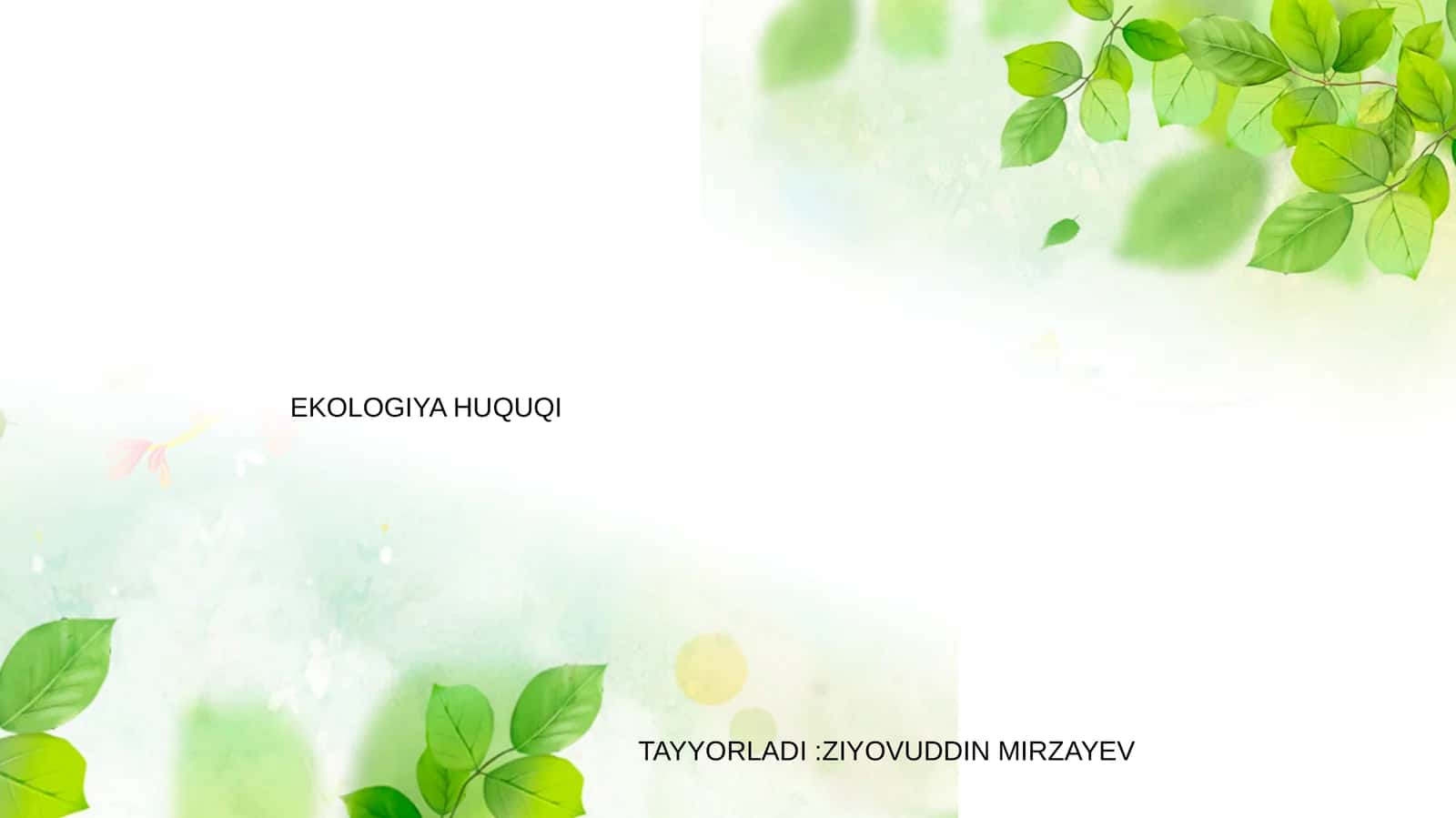 EKOLOGIYA HUQUQI