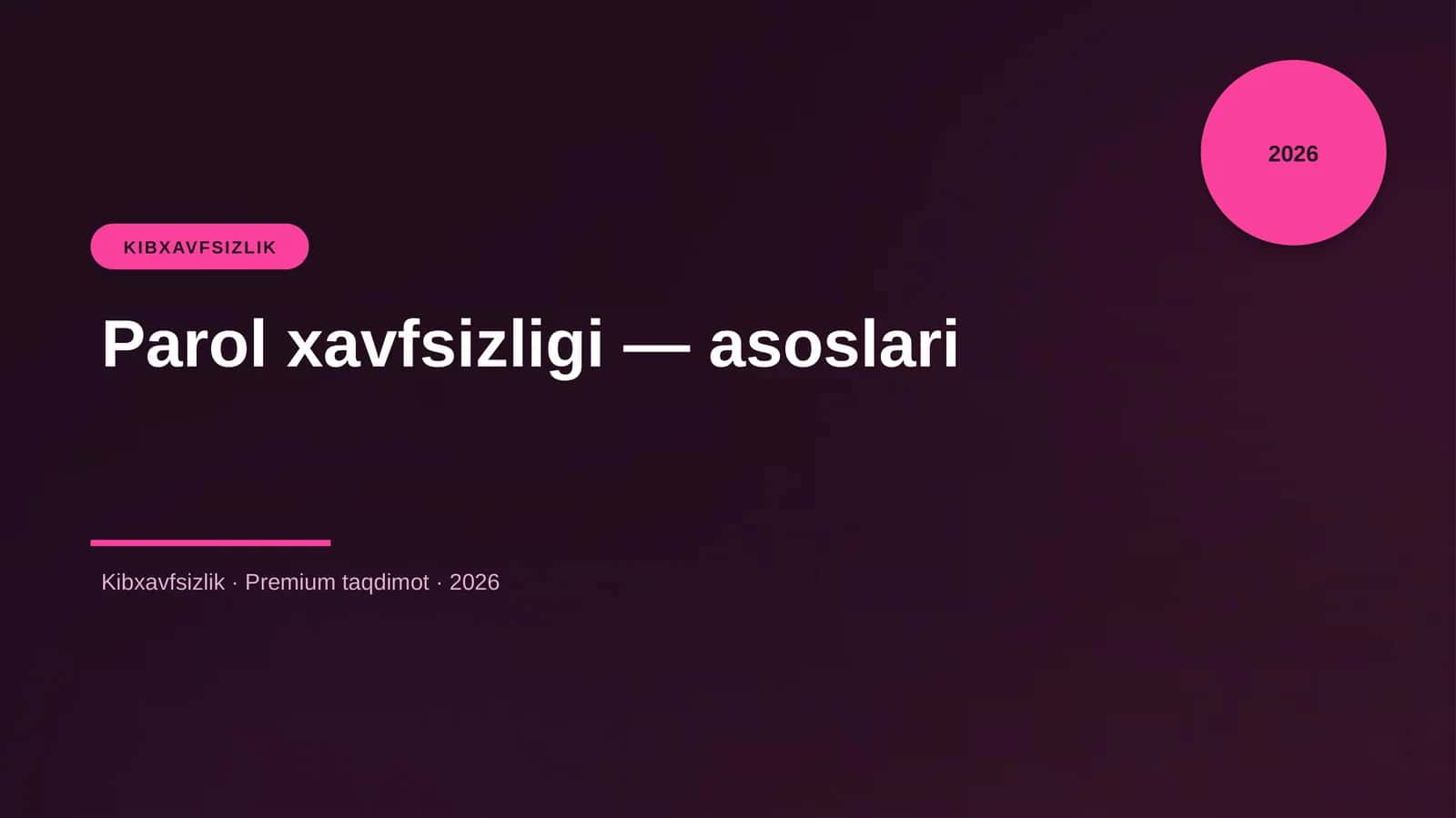Parol xavfsizligi — asoslari