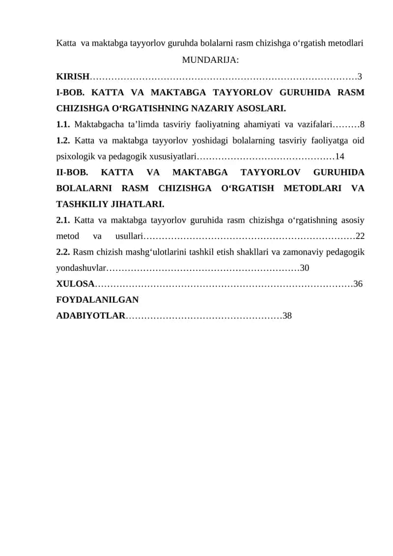 Bolalarni rasm chizishga o‘rgatish metodlari