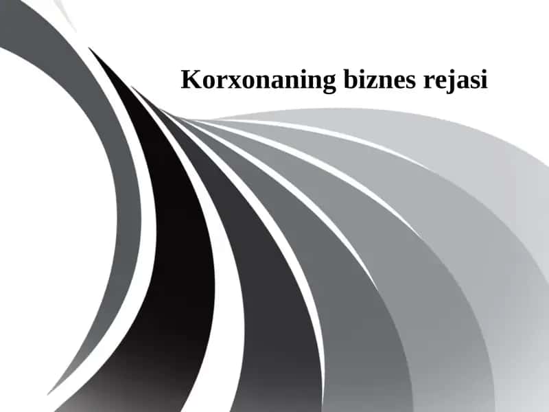Korxonaning biznes rejasi