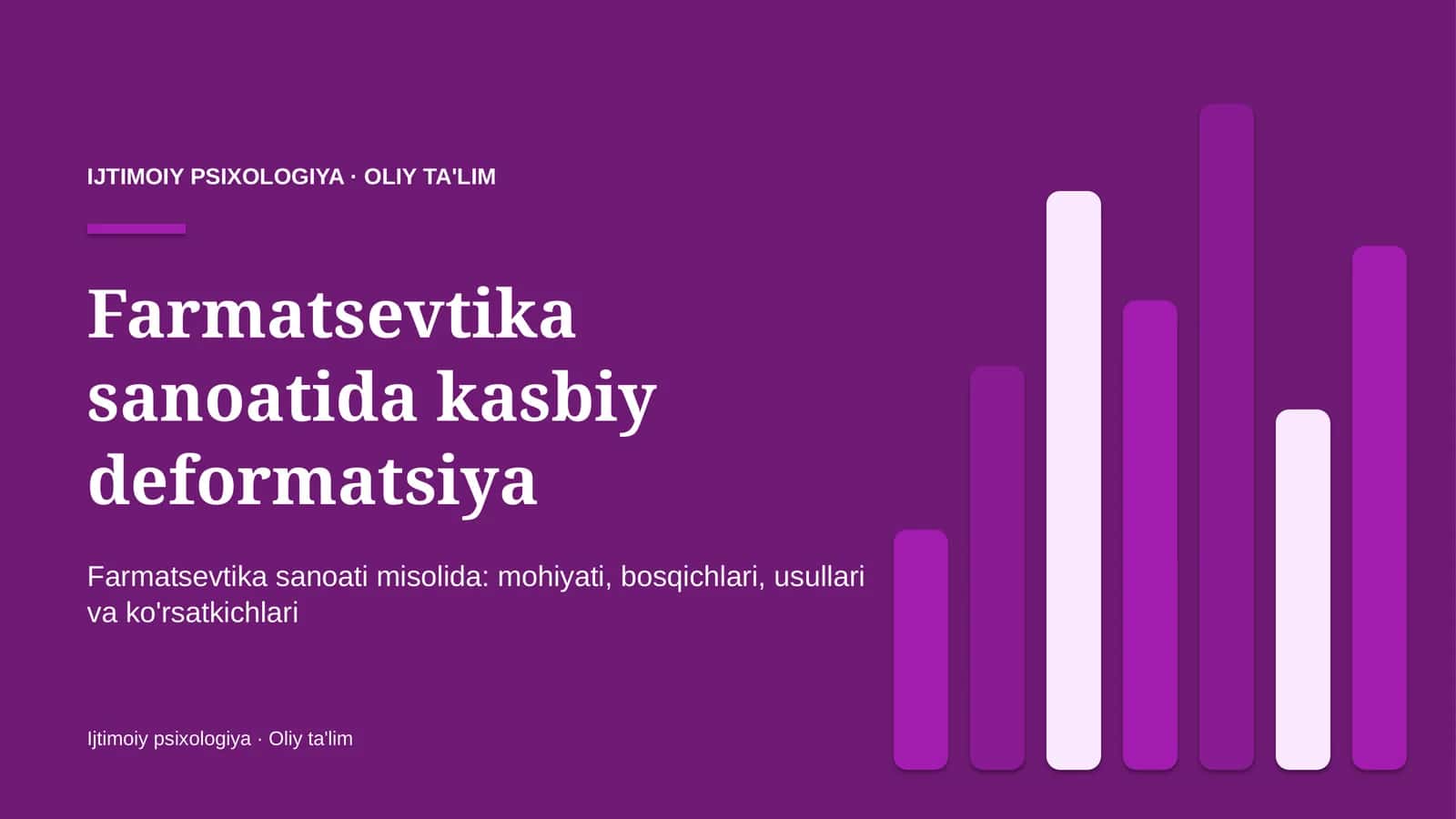 Farmatsevtika sanoatida kasbiy deformatsiya