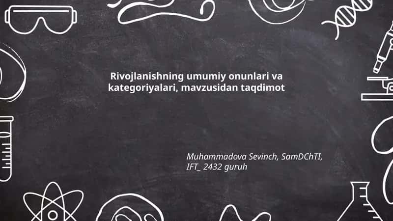 Rivojlanishning umumiy onunlari va kategoriyalari