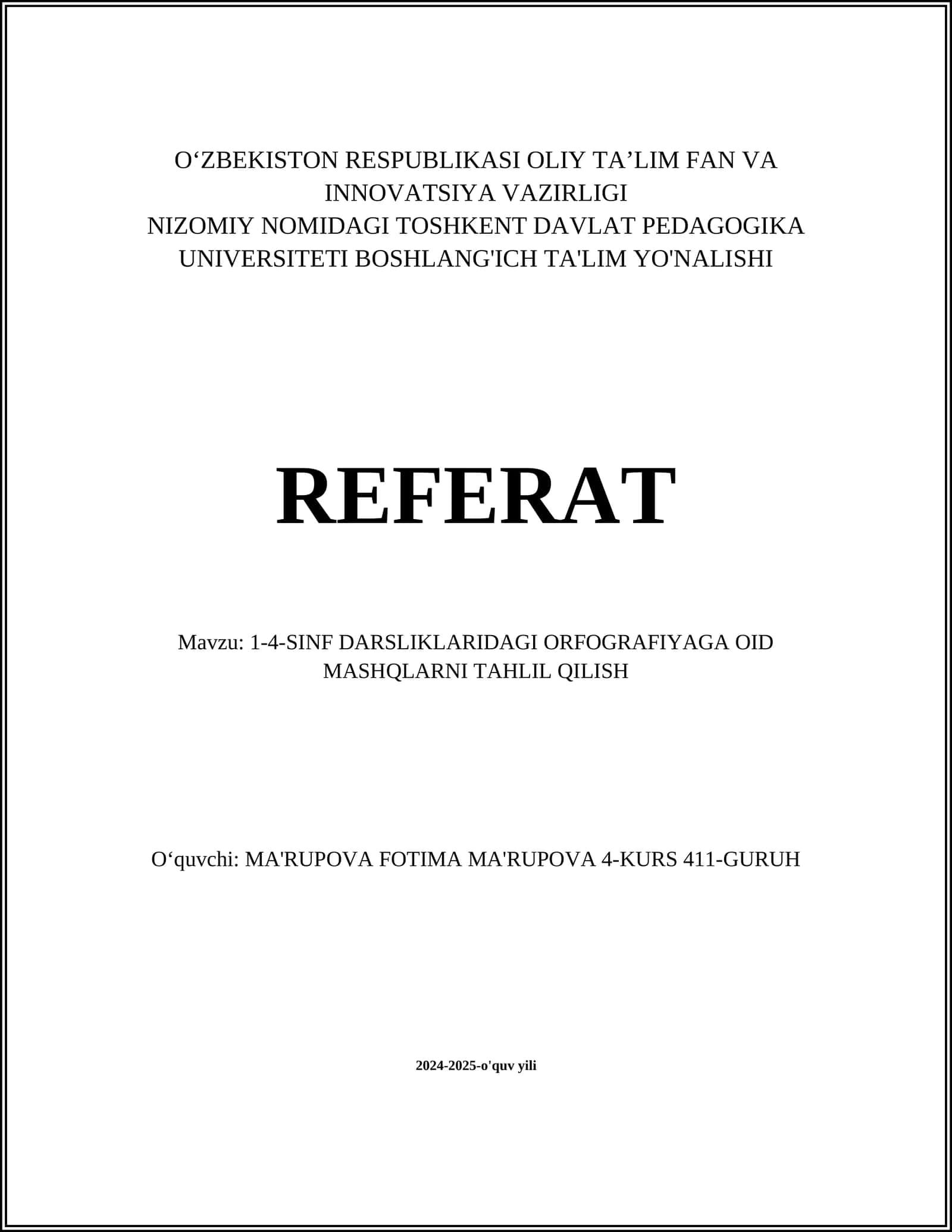 Orfografik qoidalar