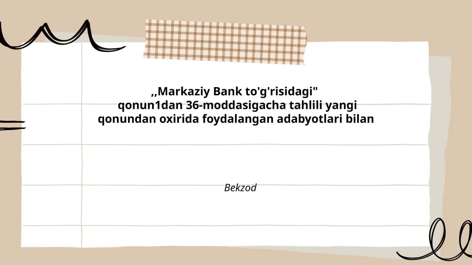 Markaziy Bank to'g'risidagi qonun