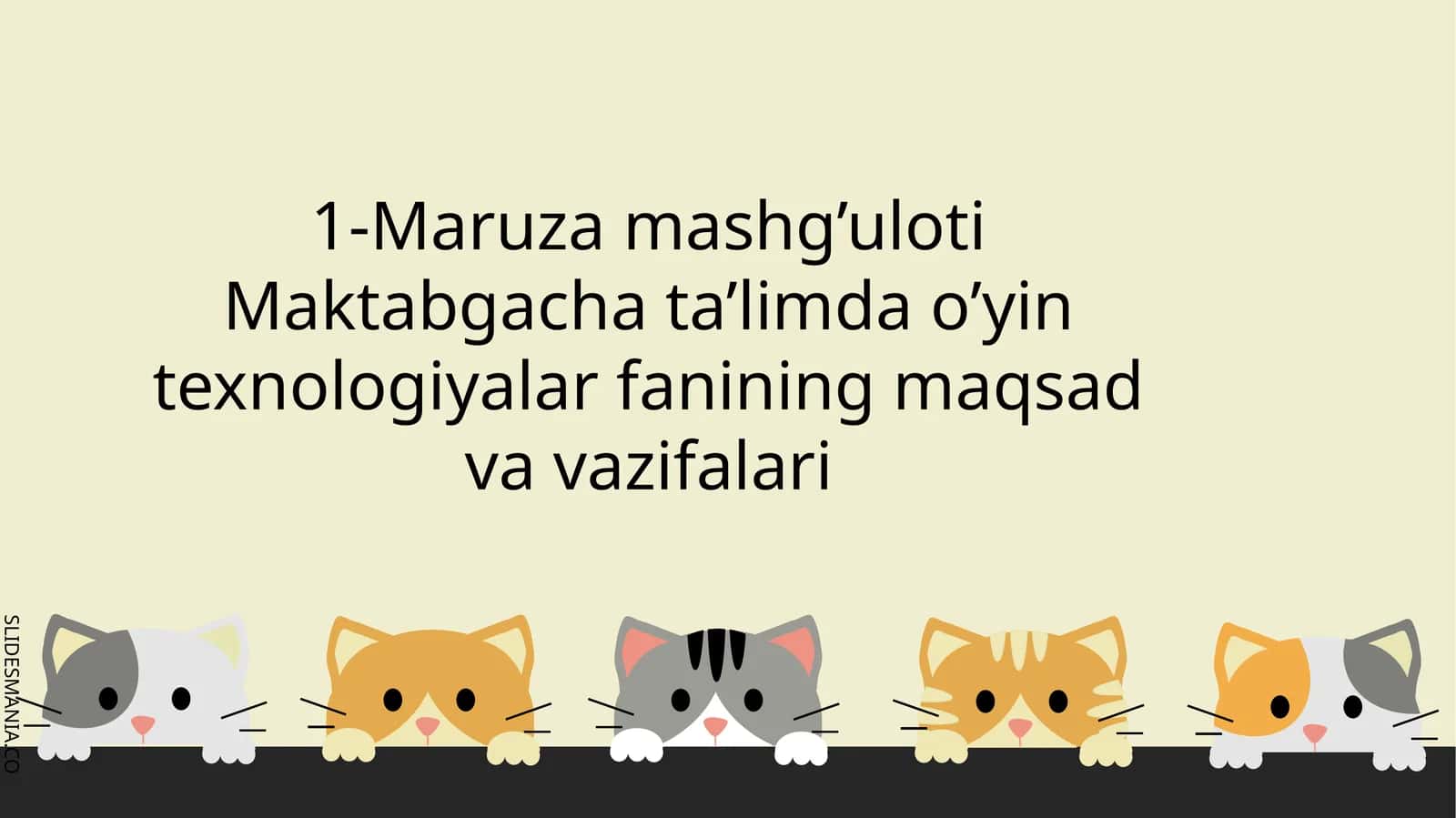 1-Maruza mashg’uloti Maktabgacha ta’limda o’yin texnologiyalar fanining maqsad va vazifalari