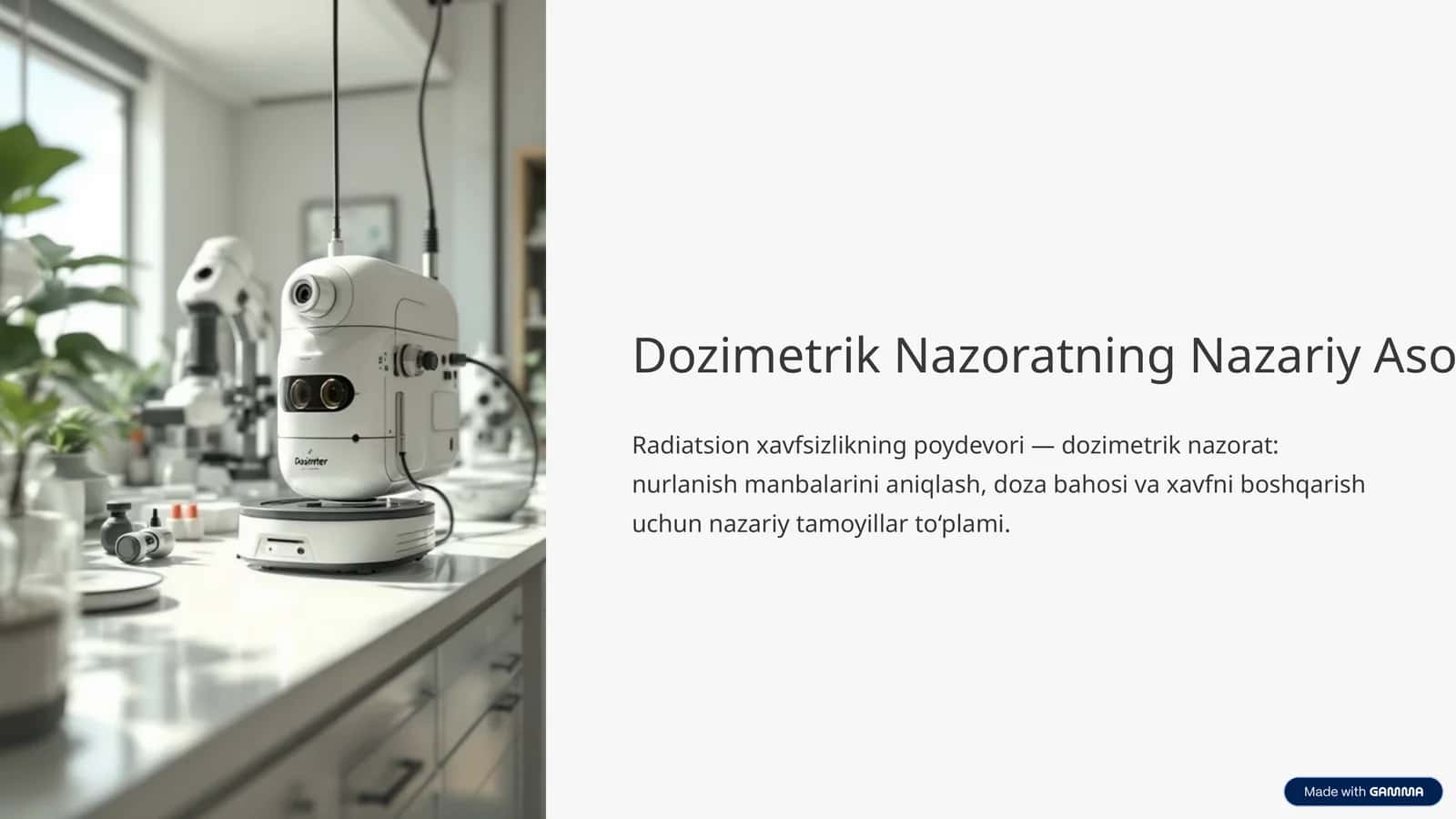 Dozimetrik Nazoratning Nazariy Asoslari