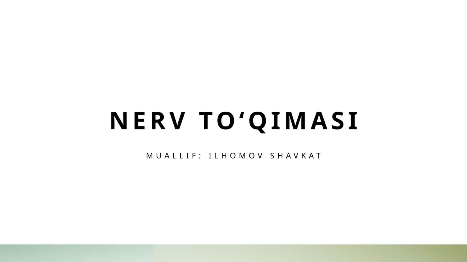 Nerv toʻqimasi