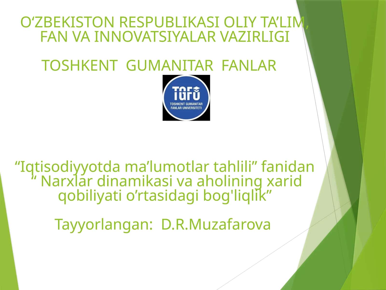 Iqtisodiyyotda ma’lumotlar tahlili