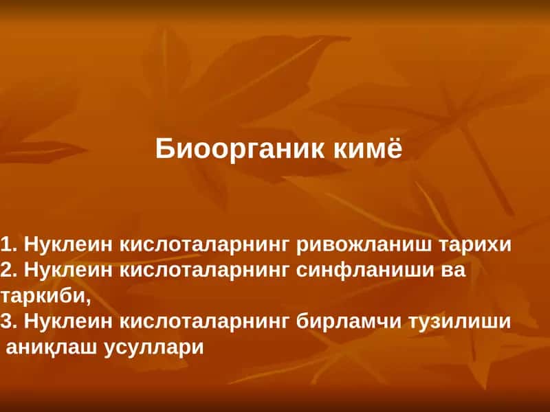 Нуклеин кислоталар