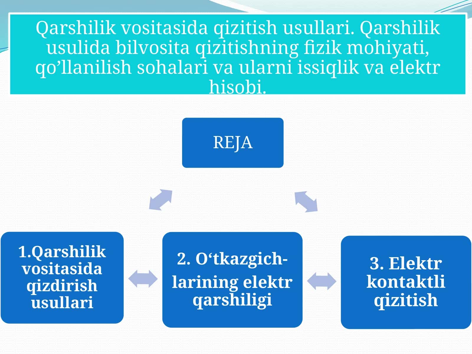 Qarshilik vositasida qizitish usullari