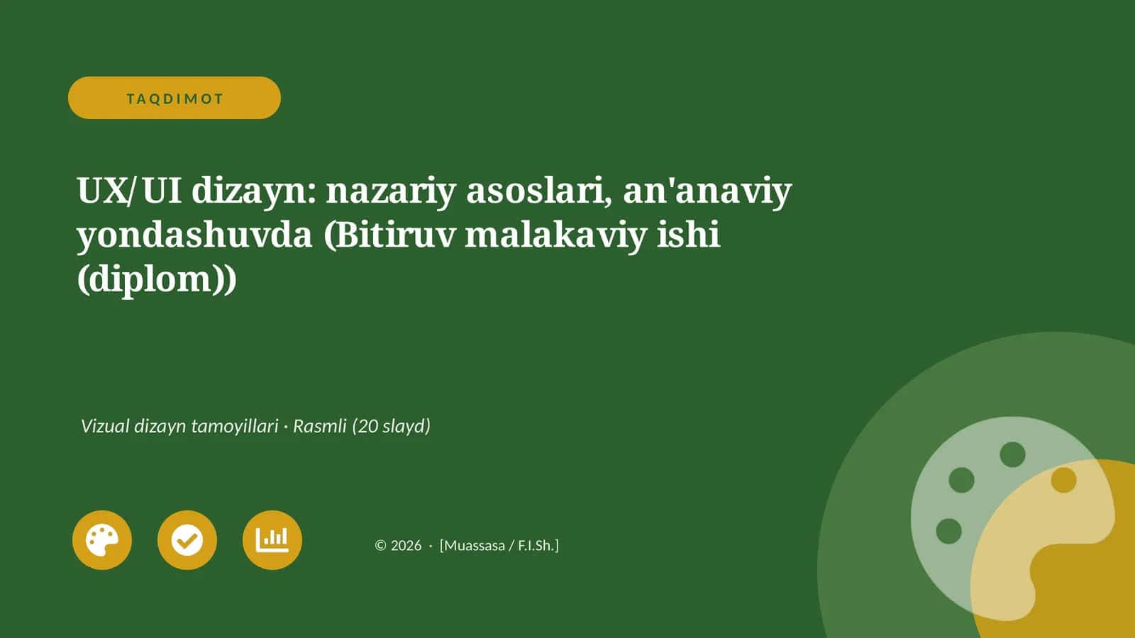 UX/UI dizayn: nazariy asoslari, an'anaviy yondashuvda (Bitiruv malakaviy ishi)
