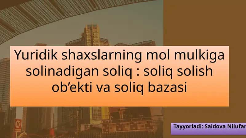 Soliq solish ob’ekti