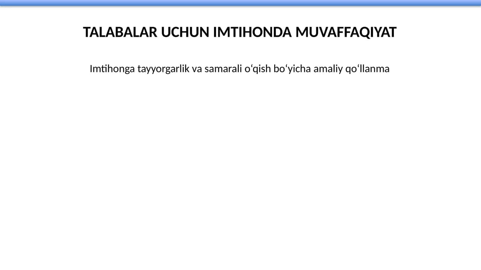 Imtihonda muvaffaqiyat