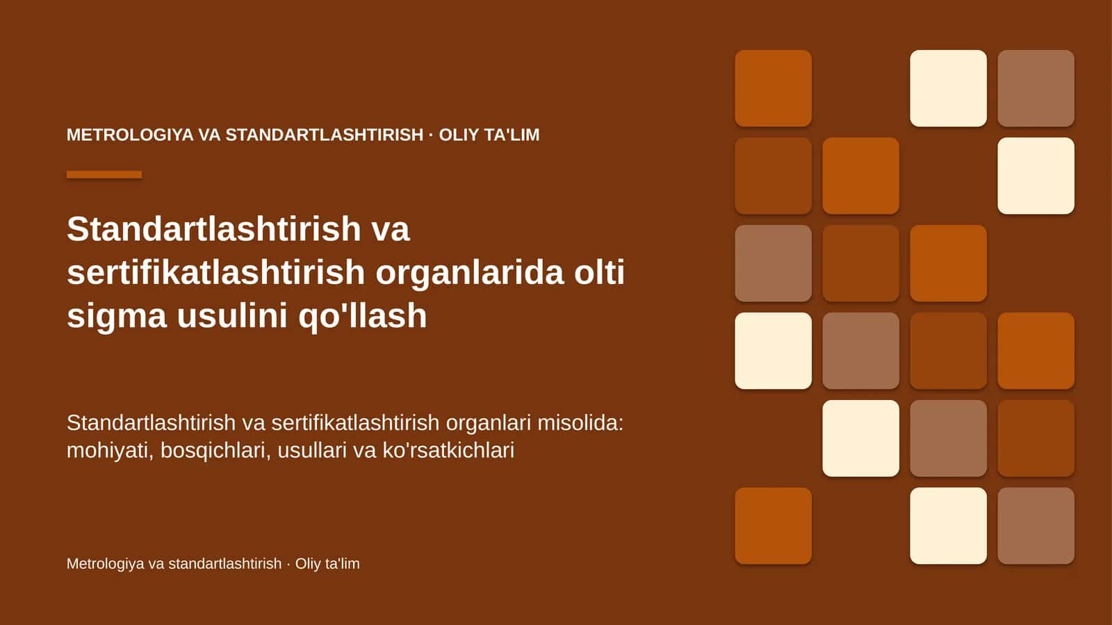 standartlashtirish va sertifikatlashtirish organlarida olti sigma usulini qo'llash 1942