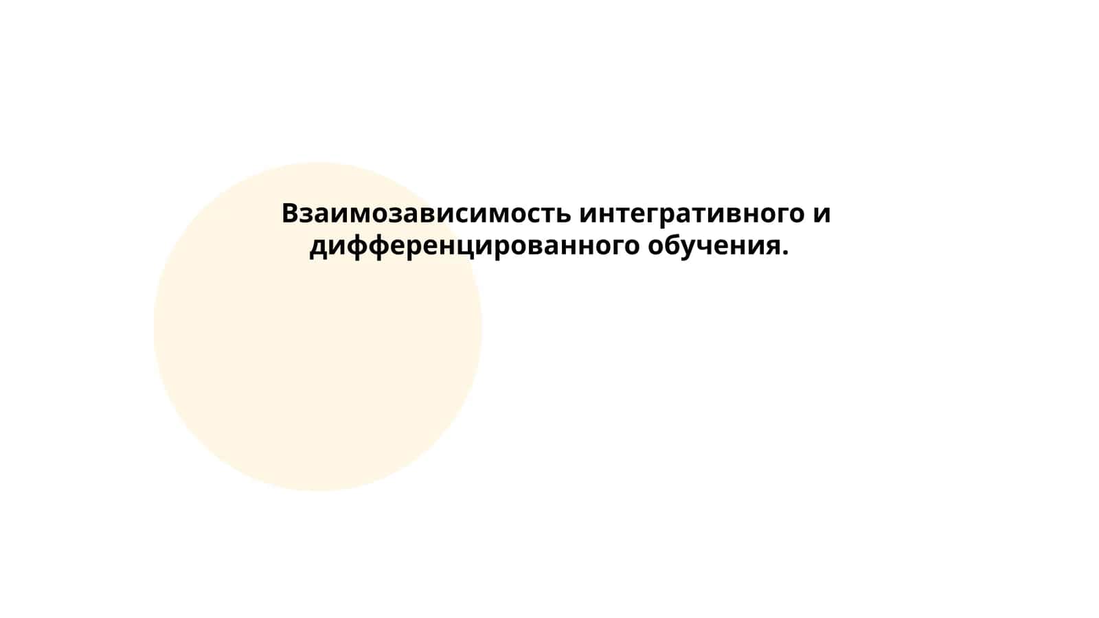 Взаимозависимость интегративного и дифференцированного обучения