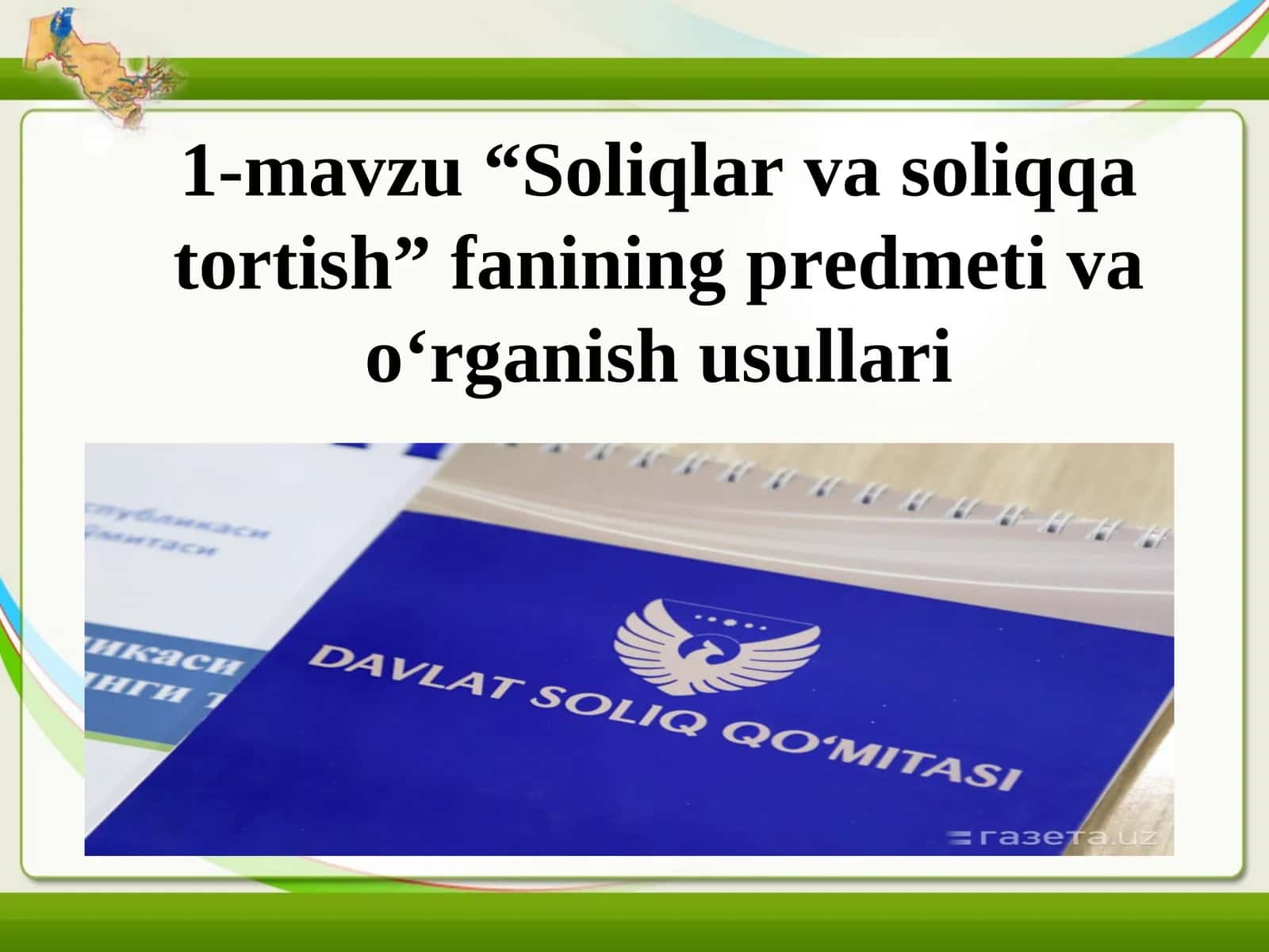 Soliqlar va soliqqa tortish