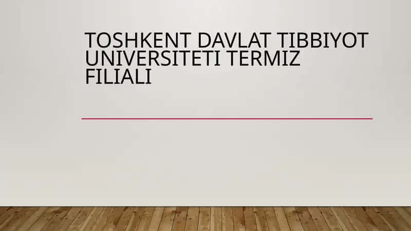 Zamonaviy tibbiyot texnologiyalari
