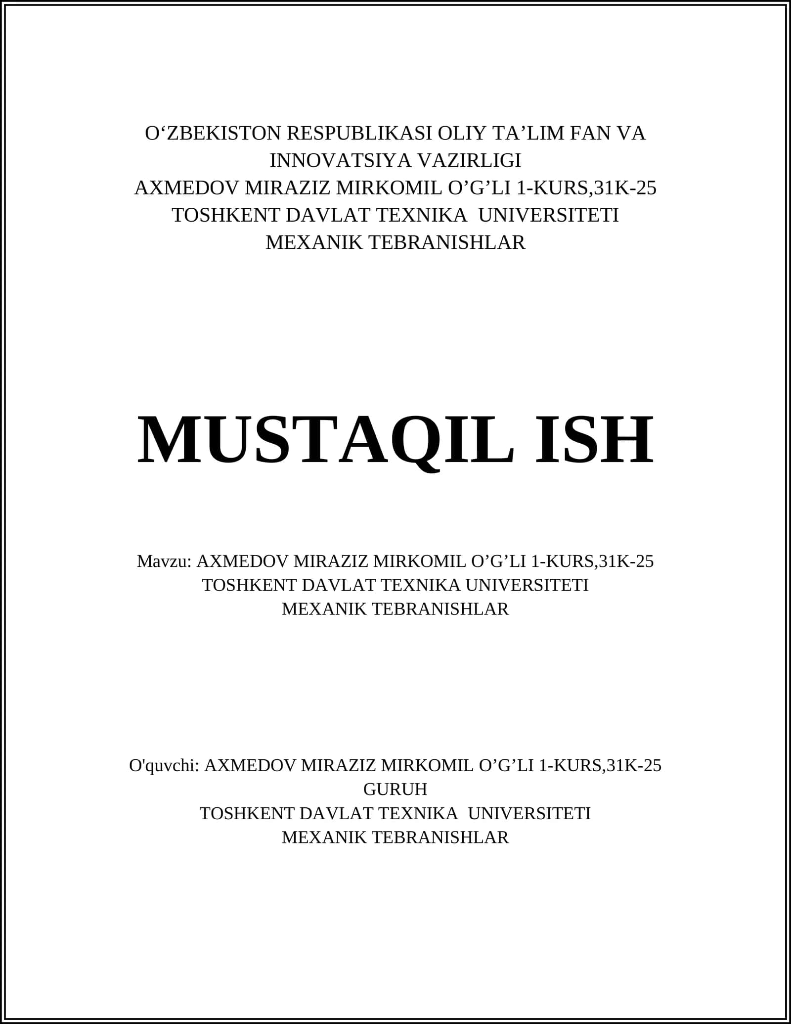 Mexanik tebranishlar