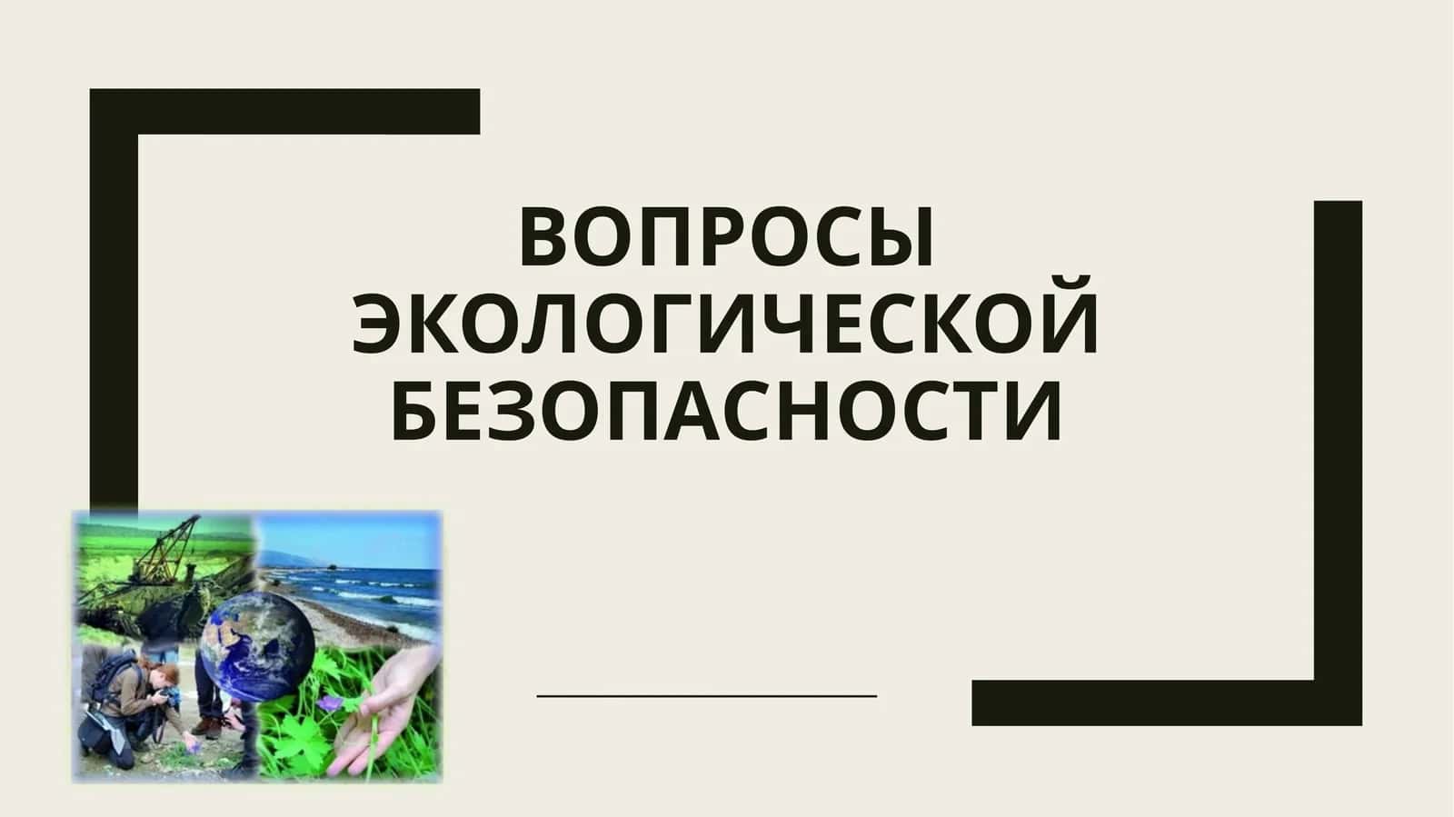 ВОПРОСЫ ЭКОЛОГИЧЕСКОЙ БЕЗОПАСНОСТИ