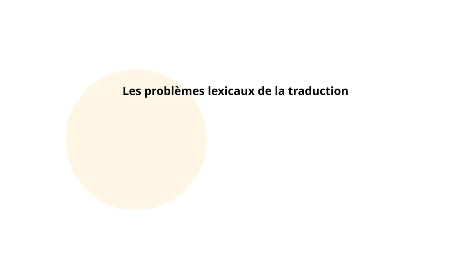 Les problèmes lexicaux de la traduction
