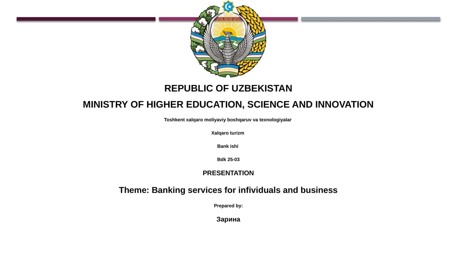 Banking services for infividuals and business