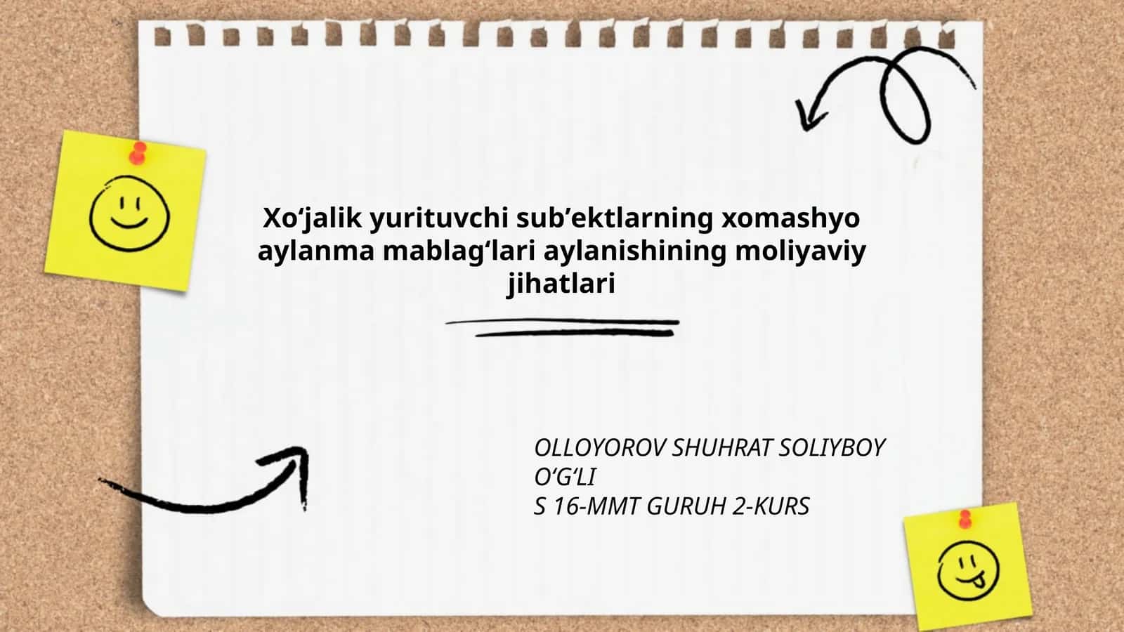 Xoʻjalik yurituvchi subʼektlarning xomashyo aylanma mablagʻlari aylanishining moliyaviy jihatlari