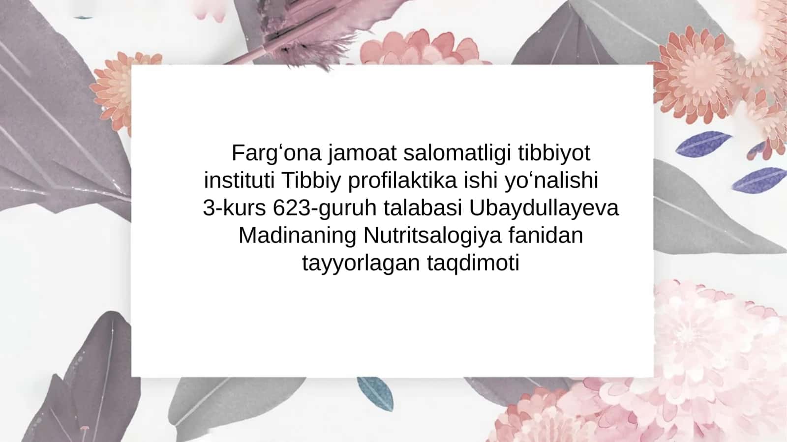 Fosfor organik birikmalar bilan ishlovchilaruchun profilaktik ratsion tuzish