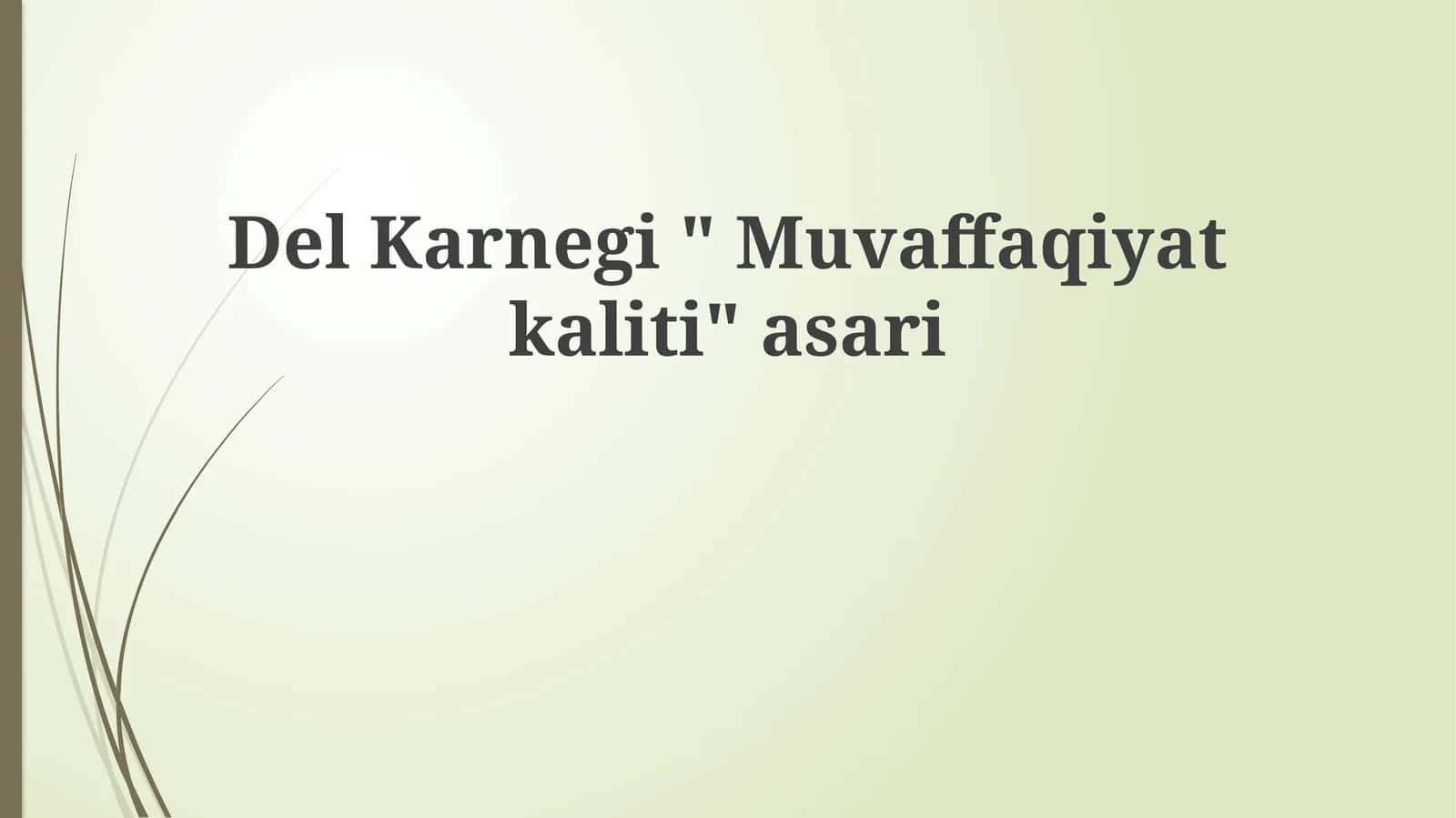 "Muvaffaqiyat kaliti" asari