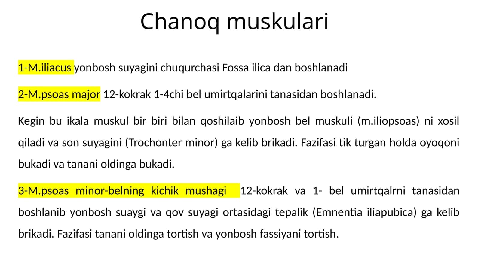 Chanoq muskulari