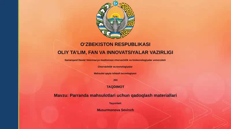 Parranda mahsulotlari uchun qadoqlash materiallari