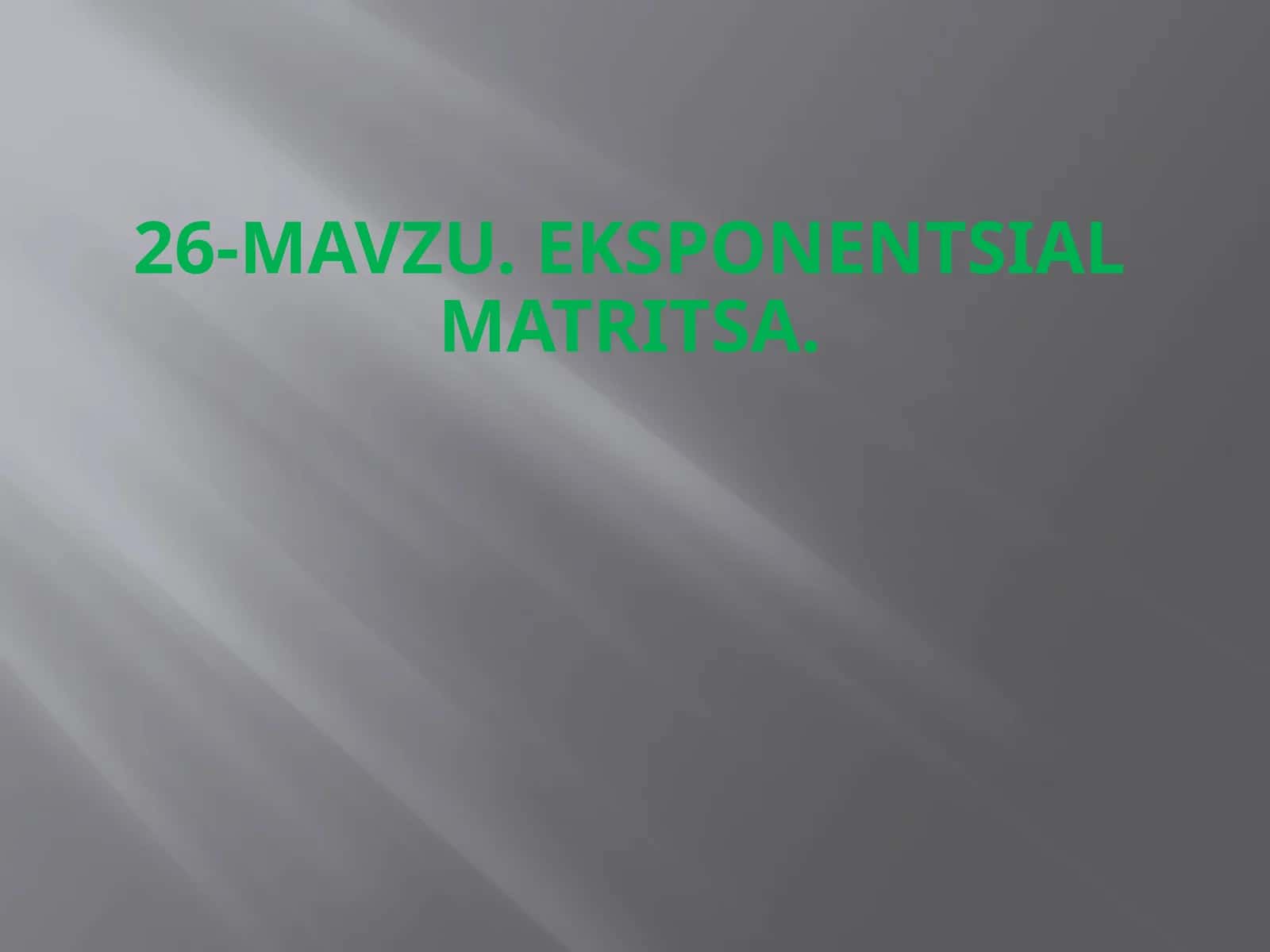 Eksponentsialmatritsa