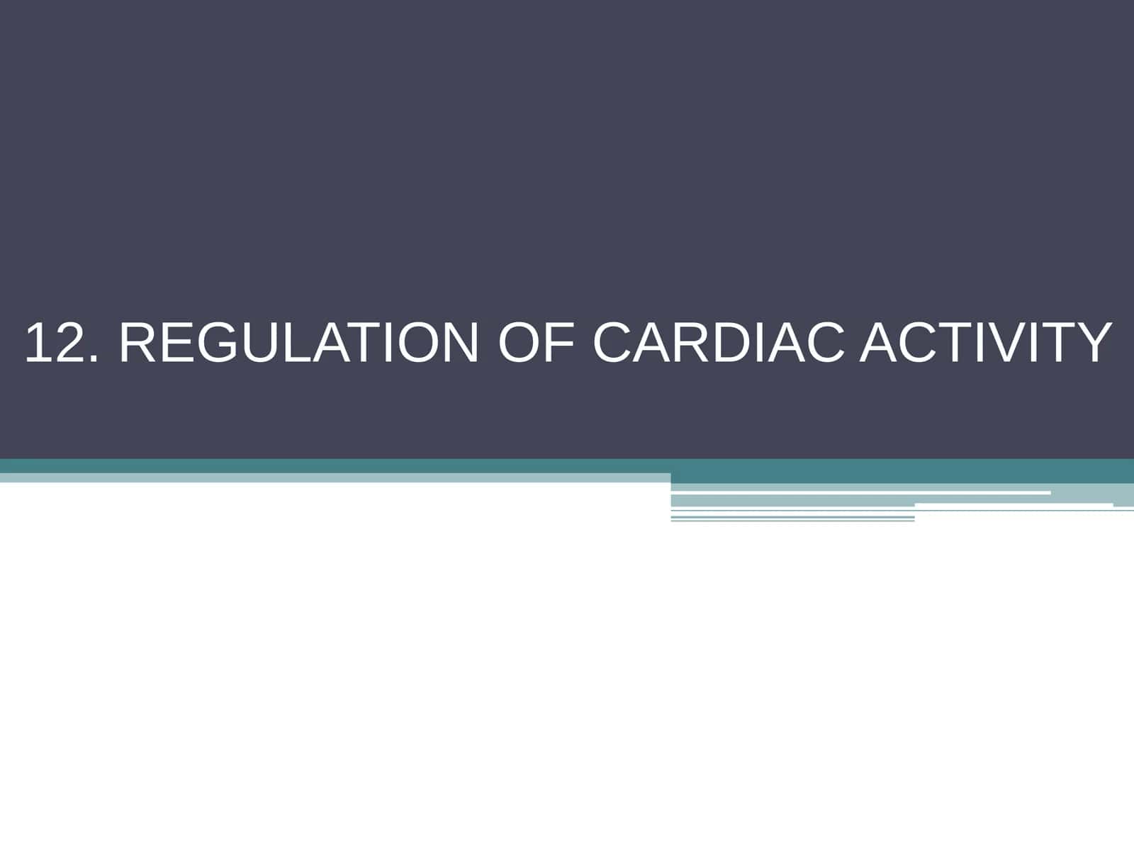 REGULATION OF CARDIAC ACTIVITY