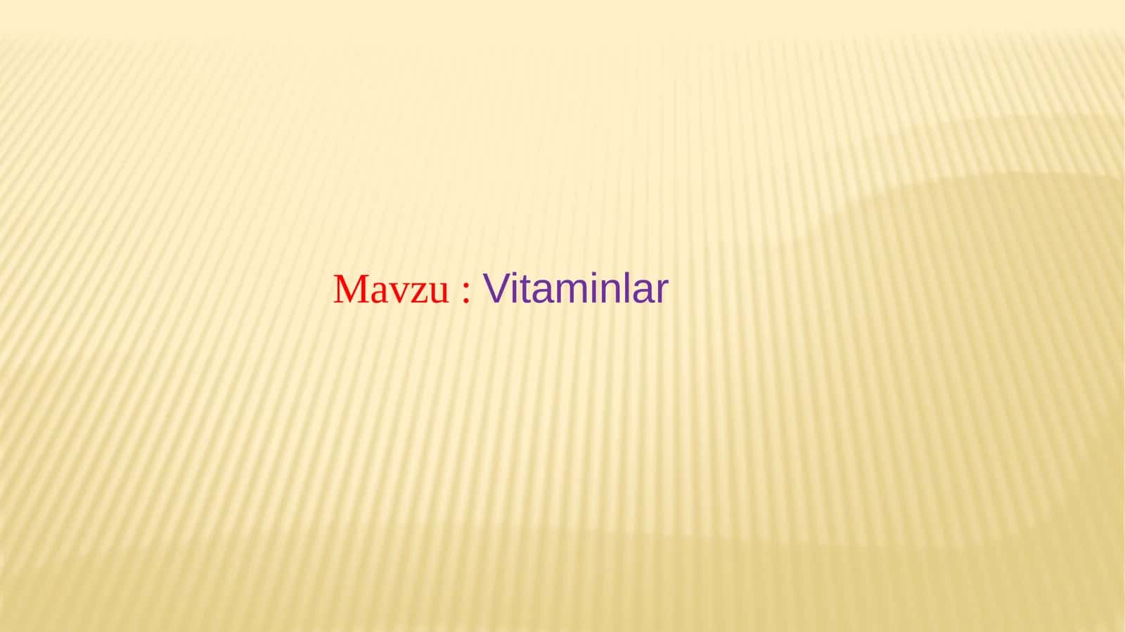 Vitaminlar