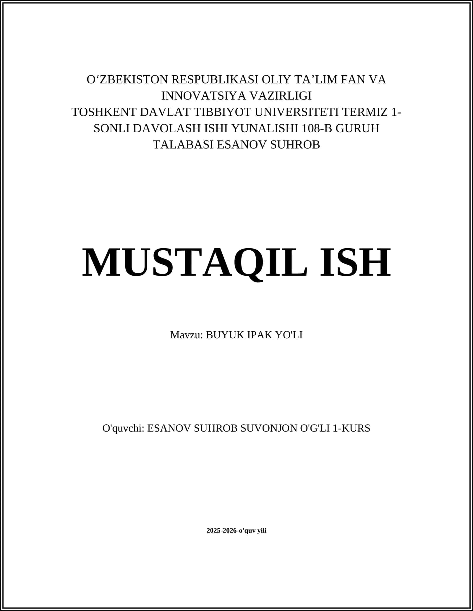BUYUK IPAK YO'LI