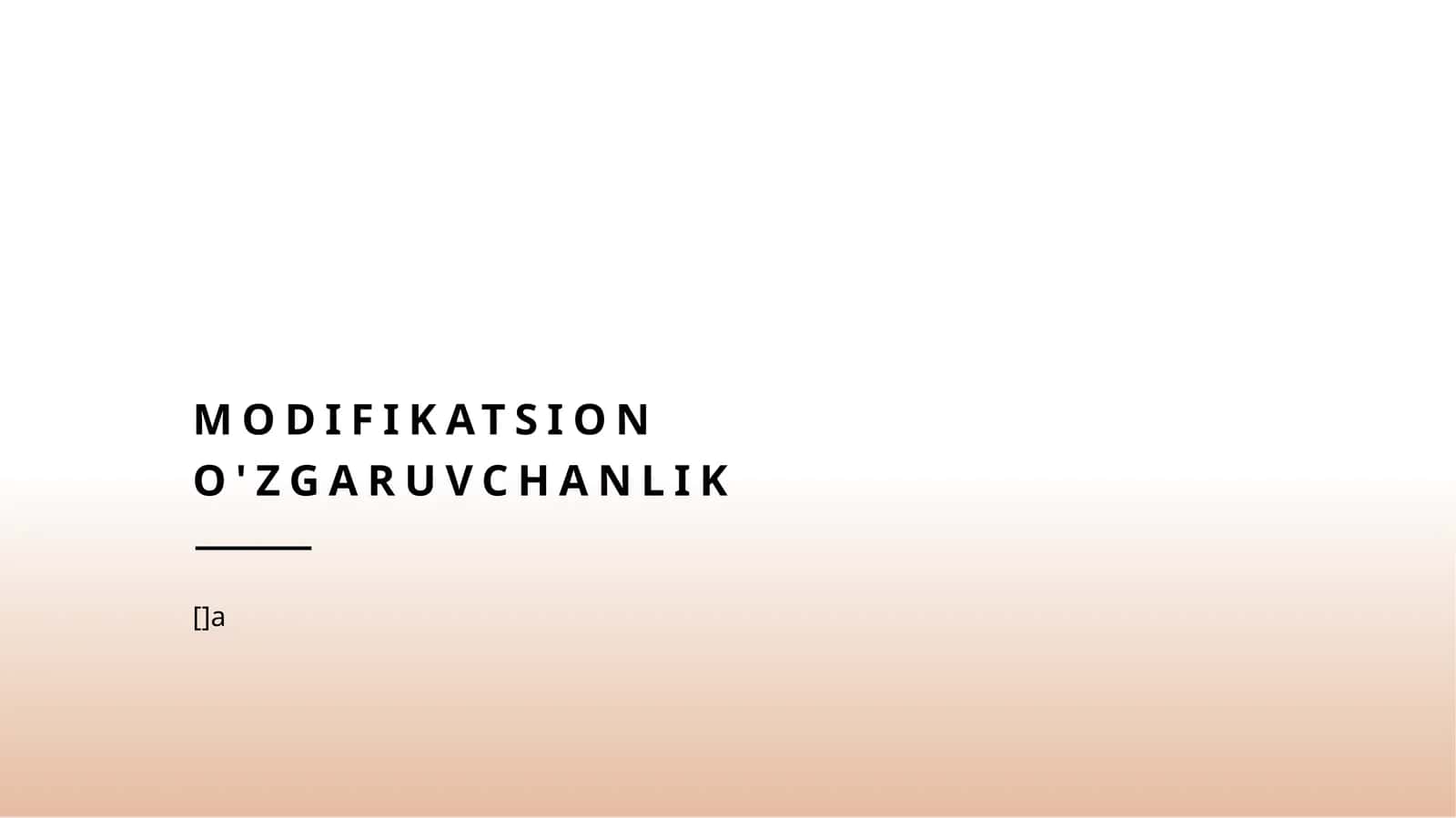 Modifikatsion o'zgaruvchanlik