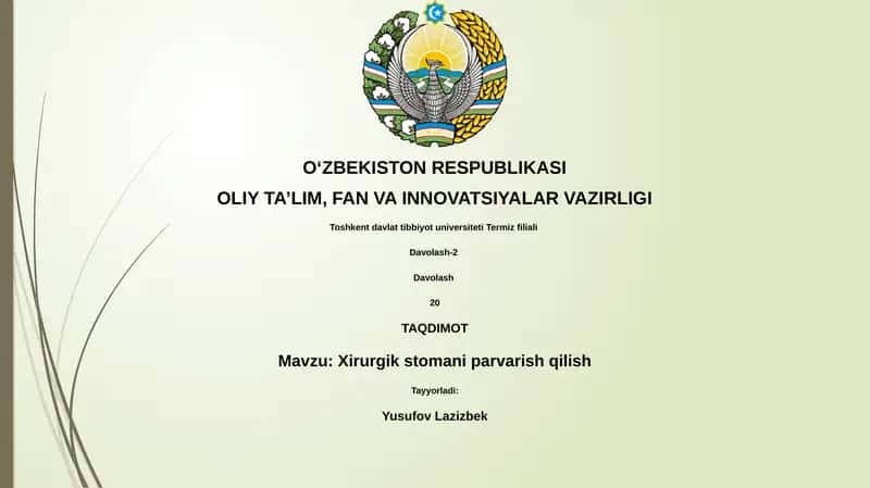 Xirurgik stomani parvarish qilish