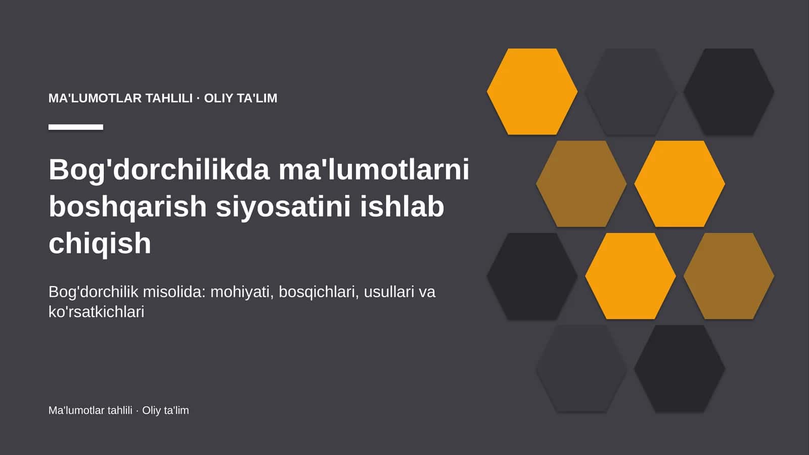 Ma'lumotlar Tahlili · Oliy Ta'lim