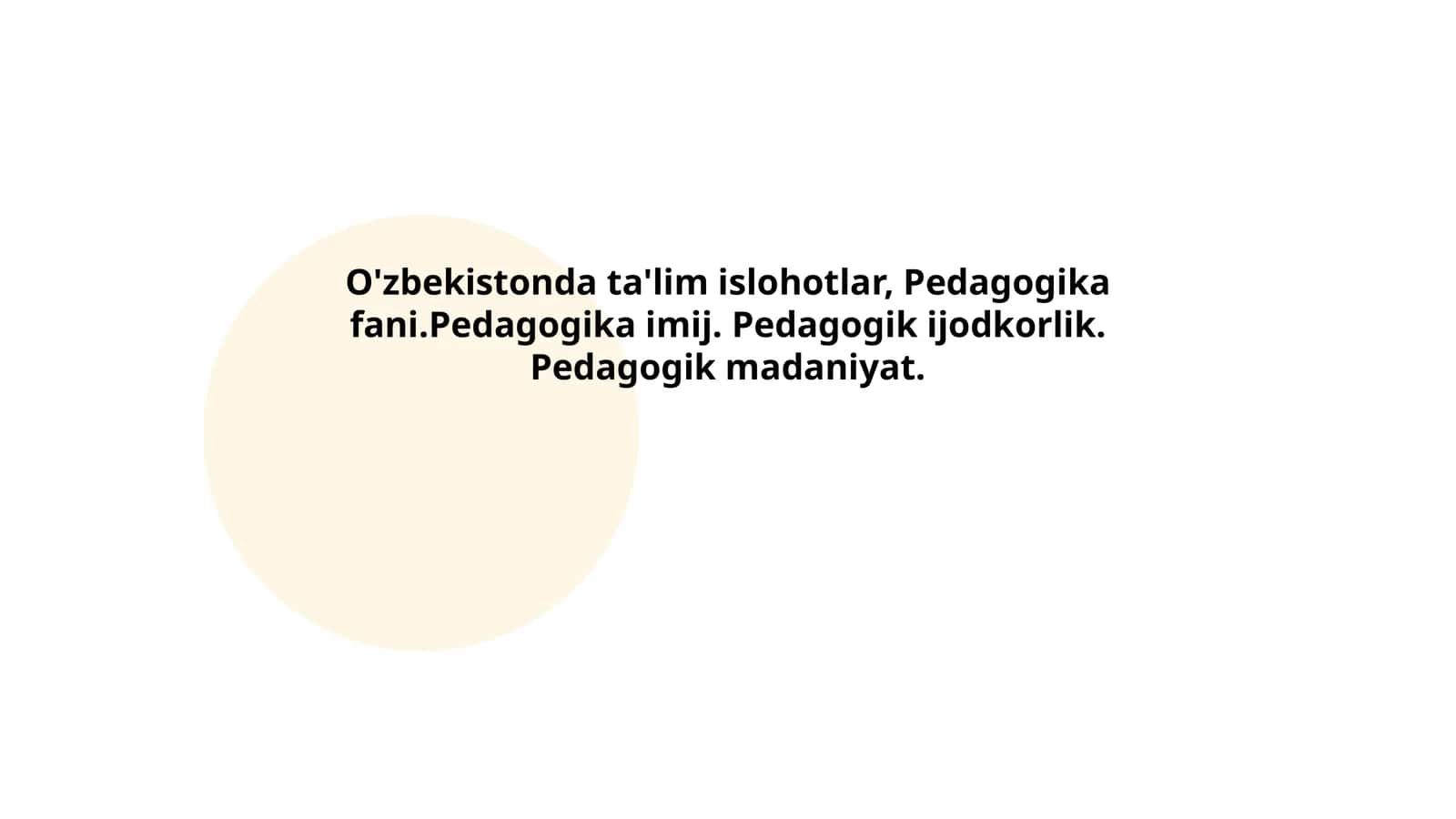 O'zbekistonda ta'lim islohotlar