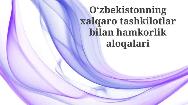 O'zbekistonning xalqaro tashkilotlar bilan hamkorlik aloqalari