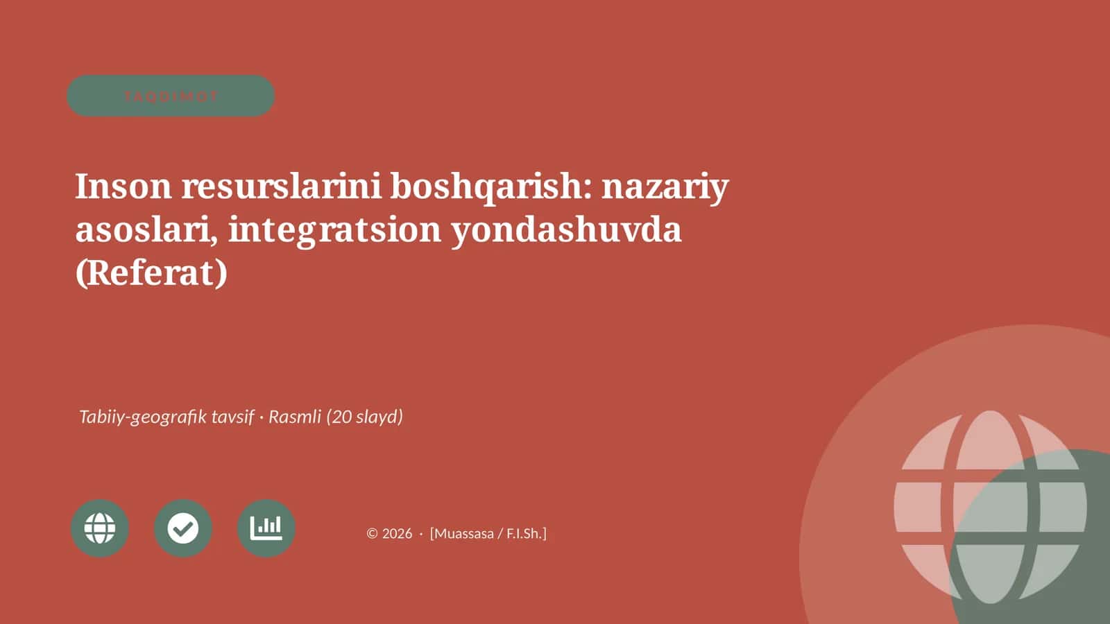 Inson resurslarini boshqarish: nazariy asoslari, integratsion yondashuvda (Referat)