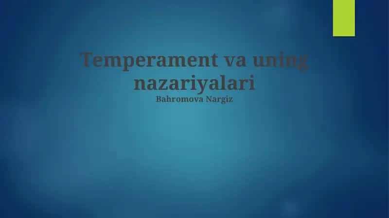 Temperament va uning nazariyalari