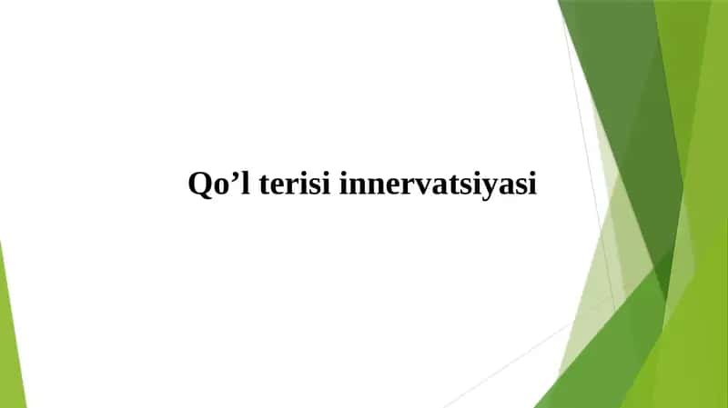 Yelka chigali qo'l terisining innervatsiyasi