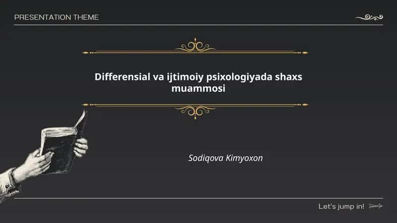 Differensial va ijtimoiy psixologiyada shaxs muammosi