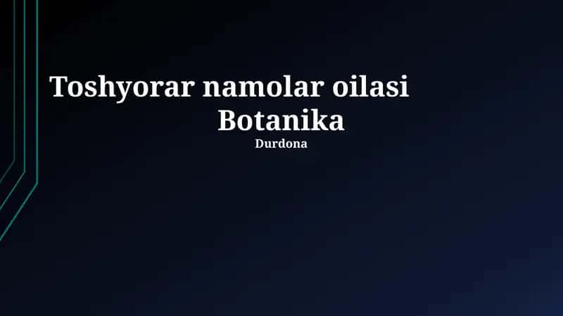 Toshyorar namolar oilasi