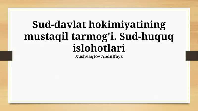 Fuqarolik sud islohotlari
