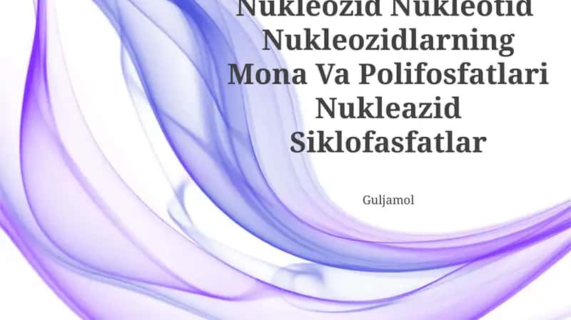 Nukleozid Nukleotid Nukleozidlarning Mona Va Polifosfatlari Nukleazid Siklofasfatlar