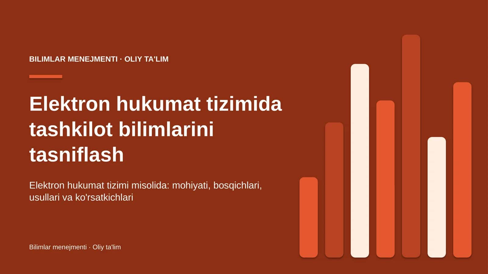 Elektron hukumat tizimida tashkilot bilimlarini tasniflash