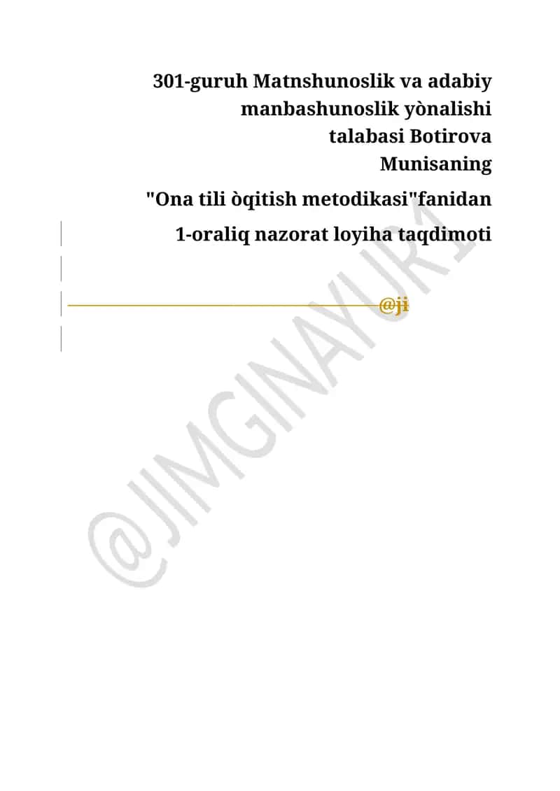 Ona tili òqitish metodikasi