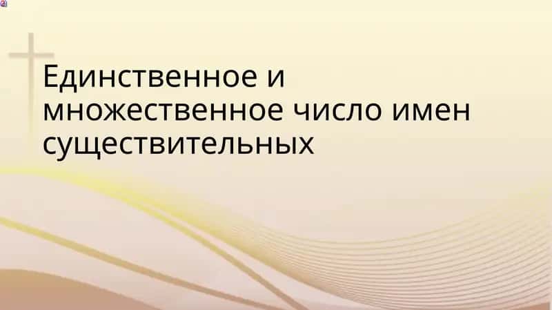 Единственное и множественное число имен существительных